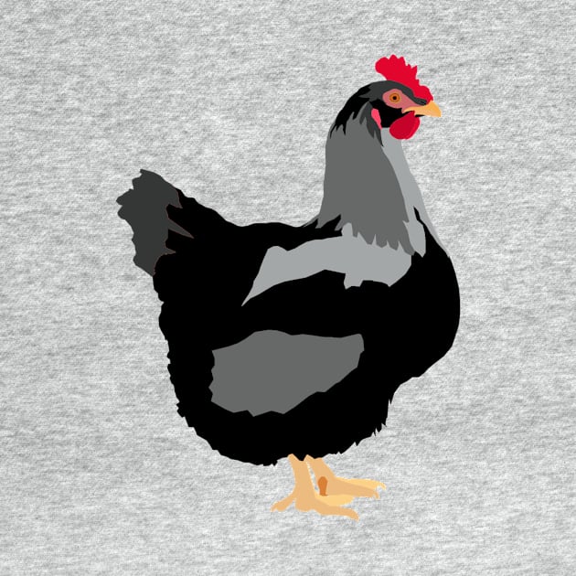 Black Backyard Chicken by KA Textiles and Designs